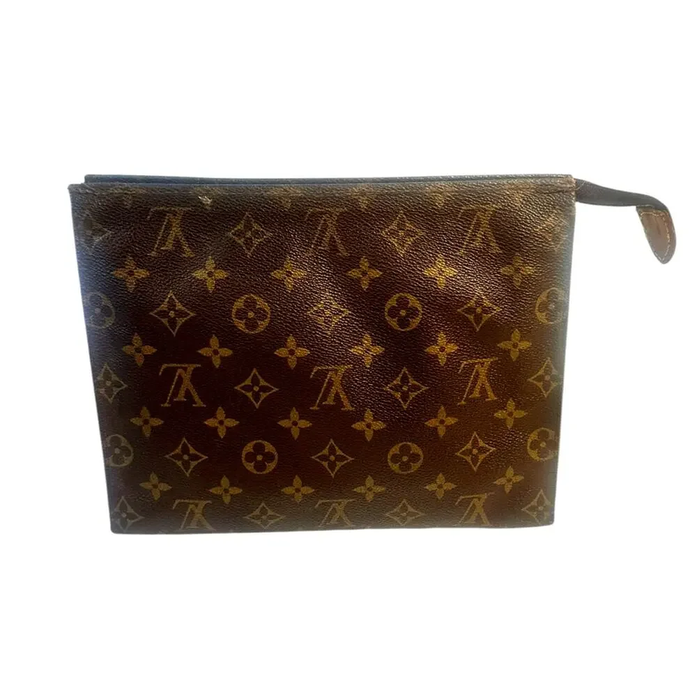 Louis Vuitton Monogram Trousse Toiletry 26 Crossbody Clutch Insert/gold chain